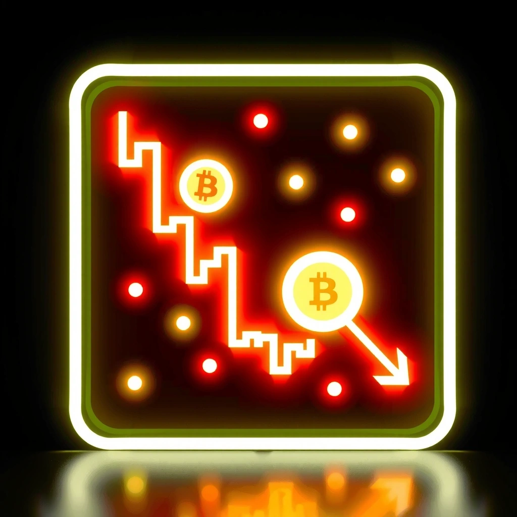 Icono abstracto de finanzas con gráficos neón